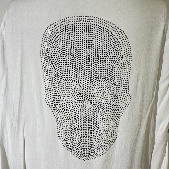 Free for Humanity White Skull Button Down Top Size Medium - Picture 2 of 7